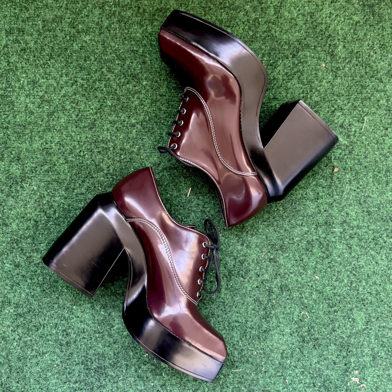 Beautiful and unique square toed Oxford boots in... - Depop