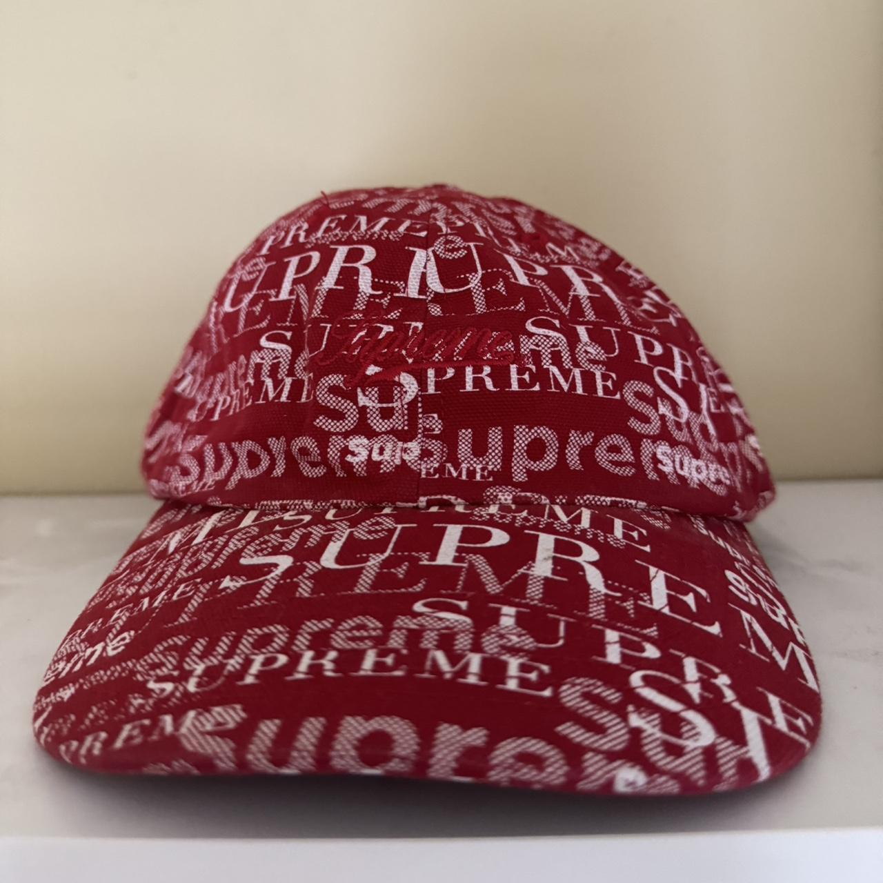 Supreme red man outlet hat