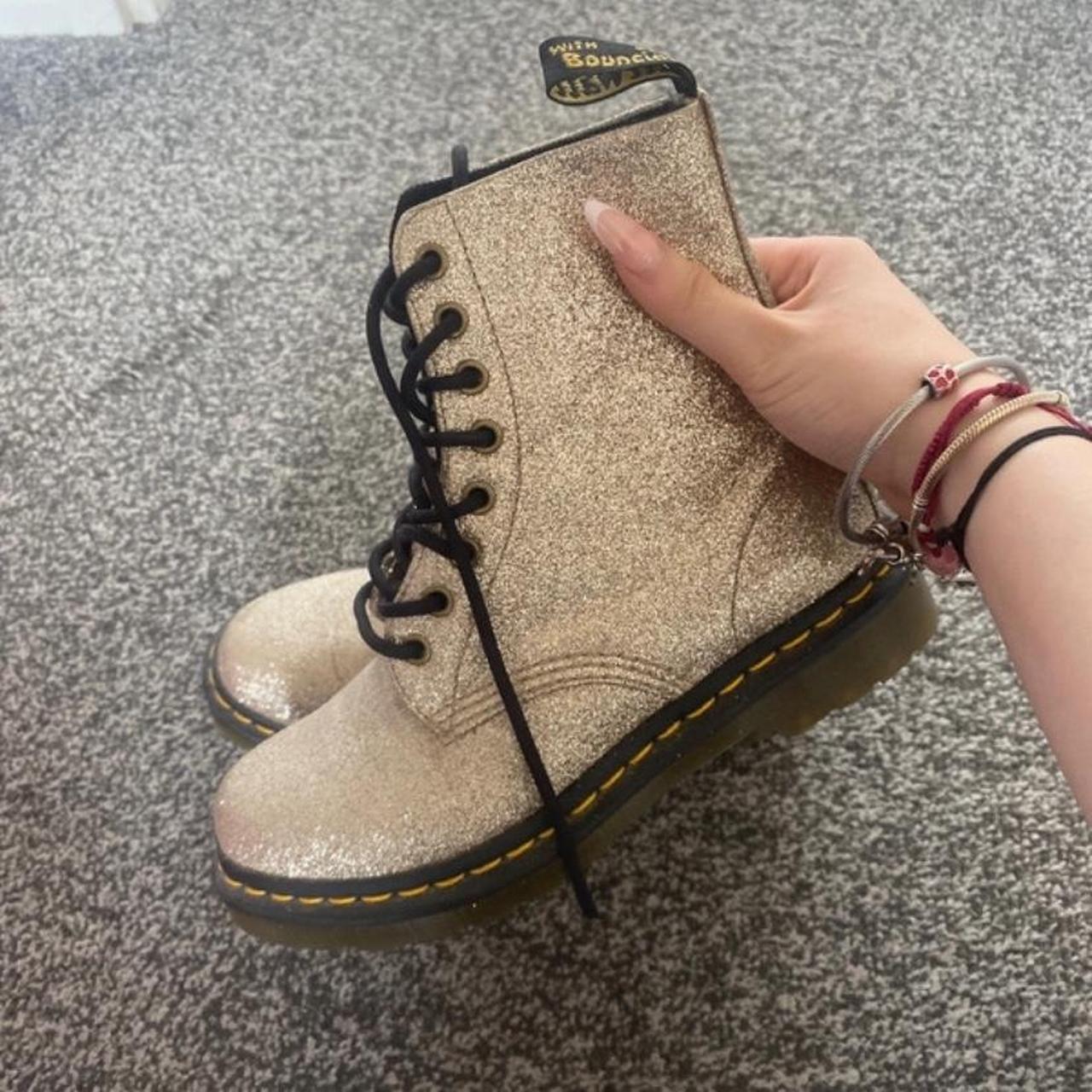 dr martens 1460 pascal pale gold glitter rare ankle