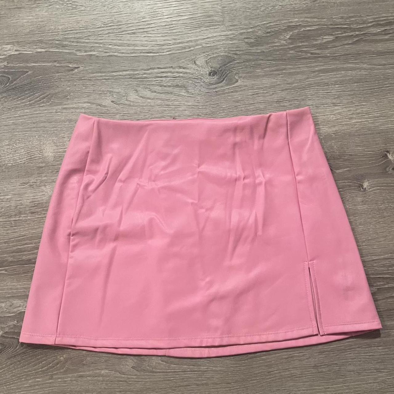 Altar’d State pink leather mini skirt in Large.... - Depop