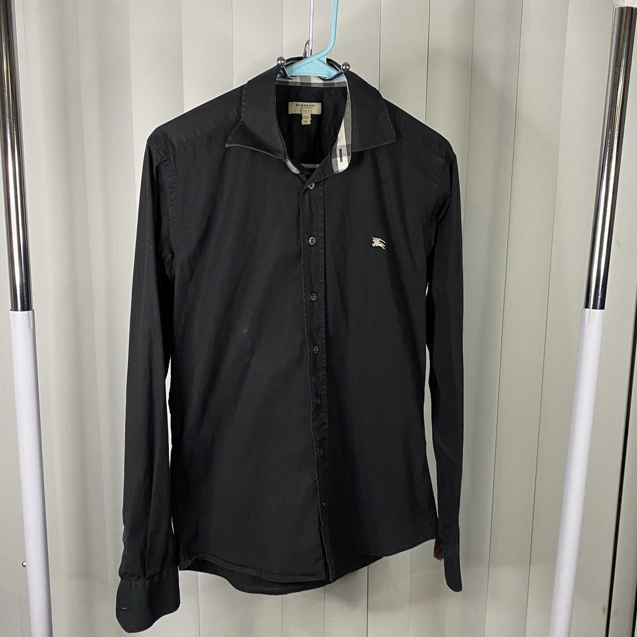 Black burberry dress shirt best sale