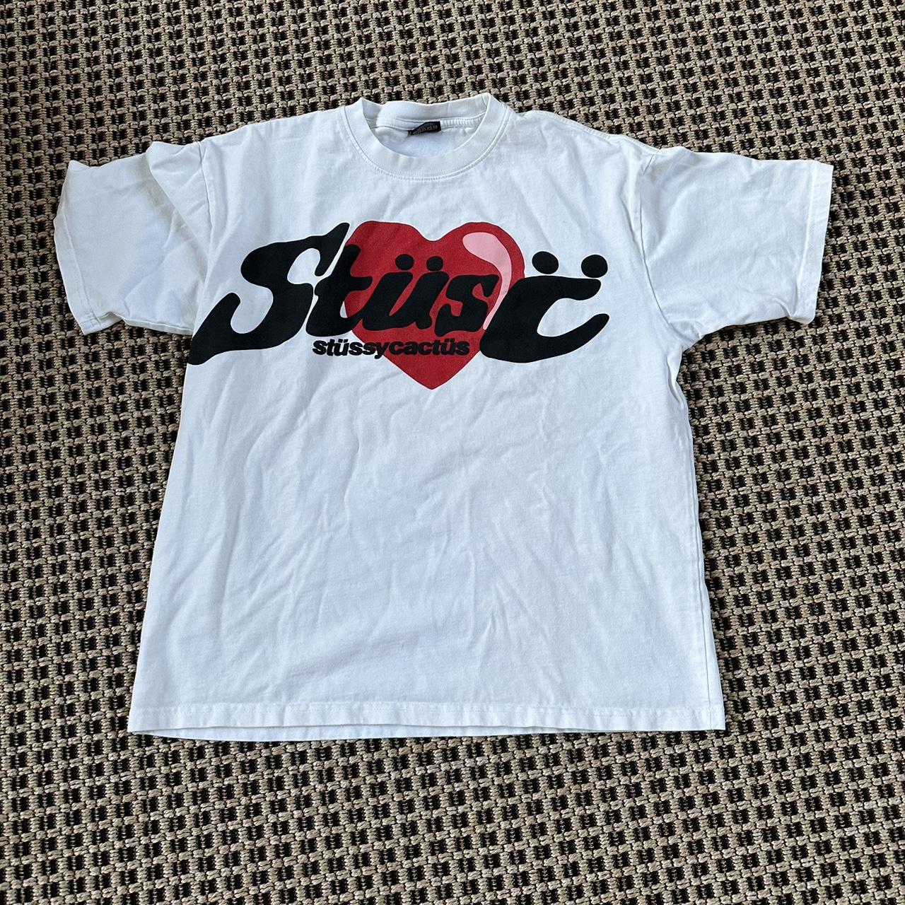 stussy x cpfm heart tee small stain in the front, | Depop