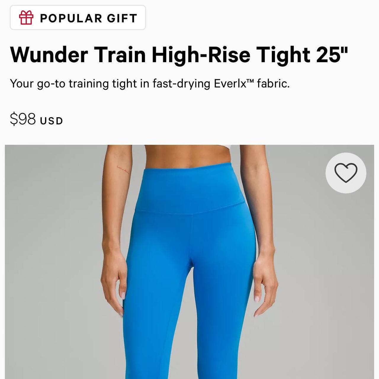 Lululemon Poolside blue Wunder train legging... - Depop