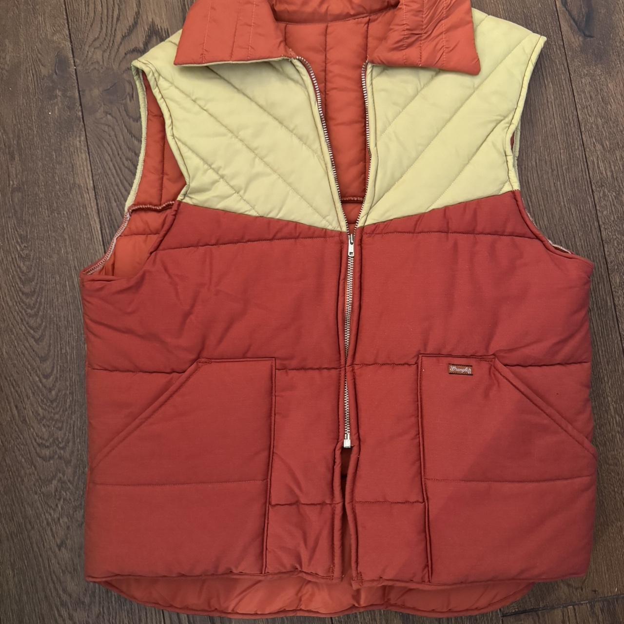 Wrangler Men's Vest - Red/Orange - M – 70s wrangl… - image 1