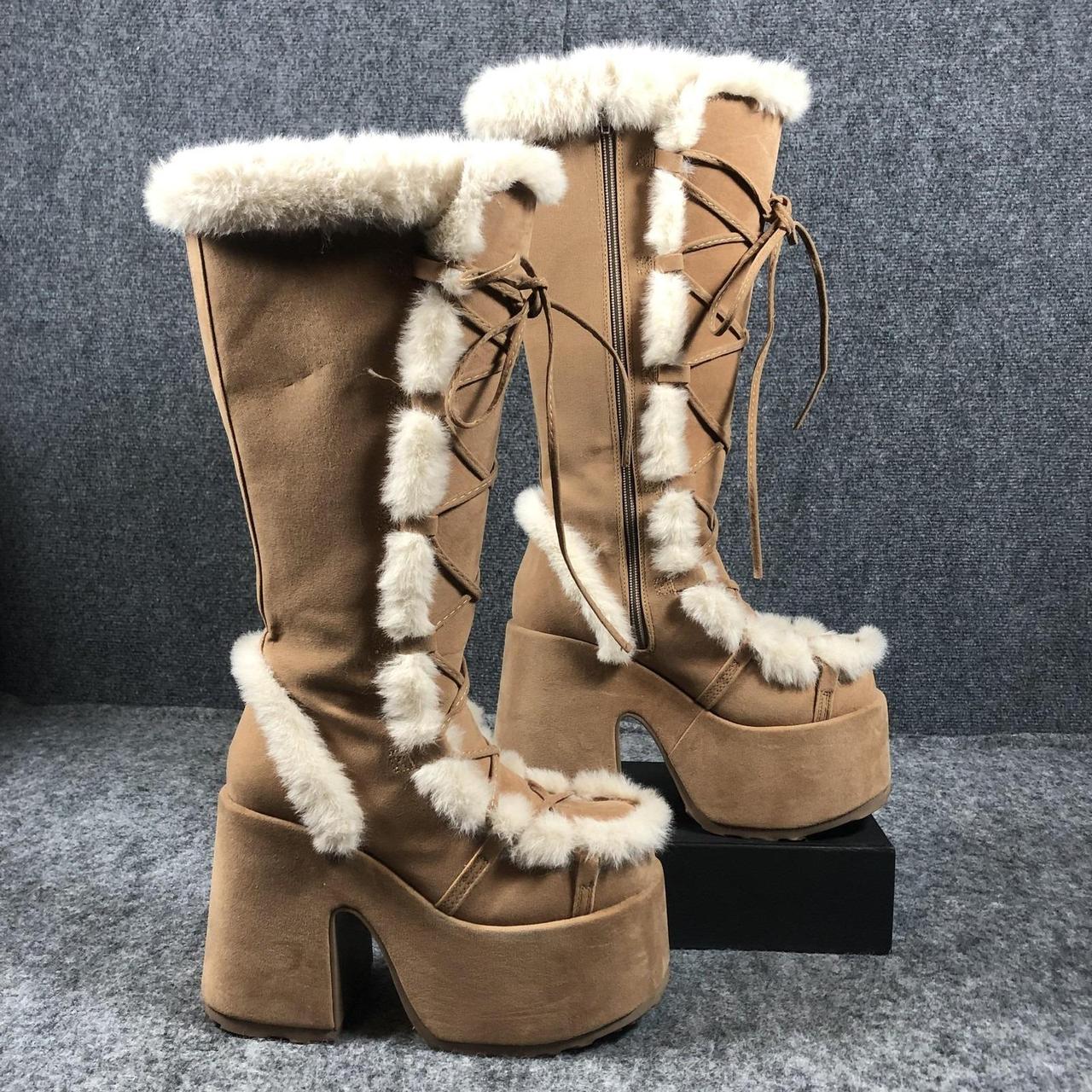 Demonia Women's Knee high Boots - Brown - US 8 – … - image 2