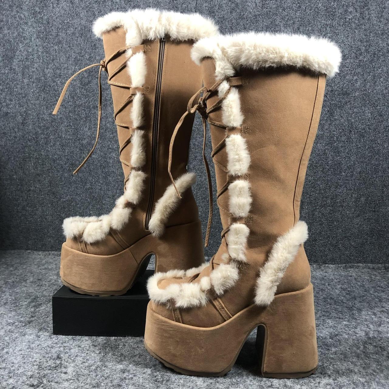 Demonia Women's Knee high Boots - Brown - US 8 – … - image 3