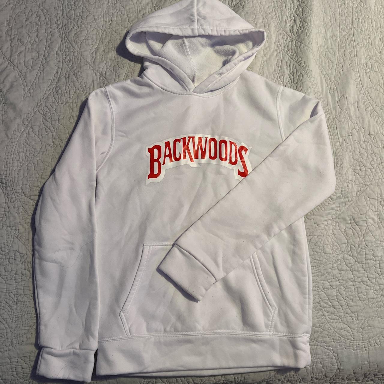 WHITE BACKWOODS HOODIE - Mens size small #hoodies... - Depop