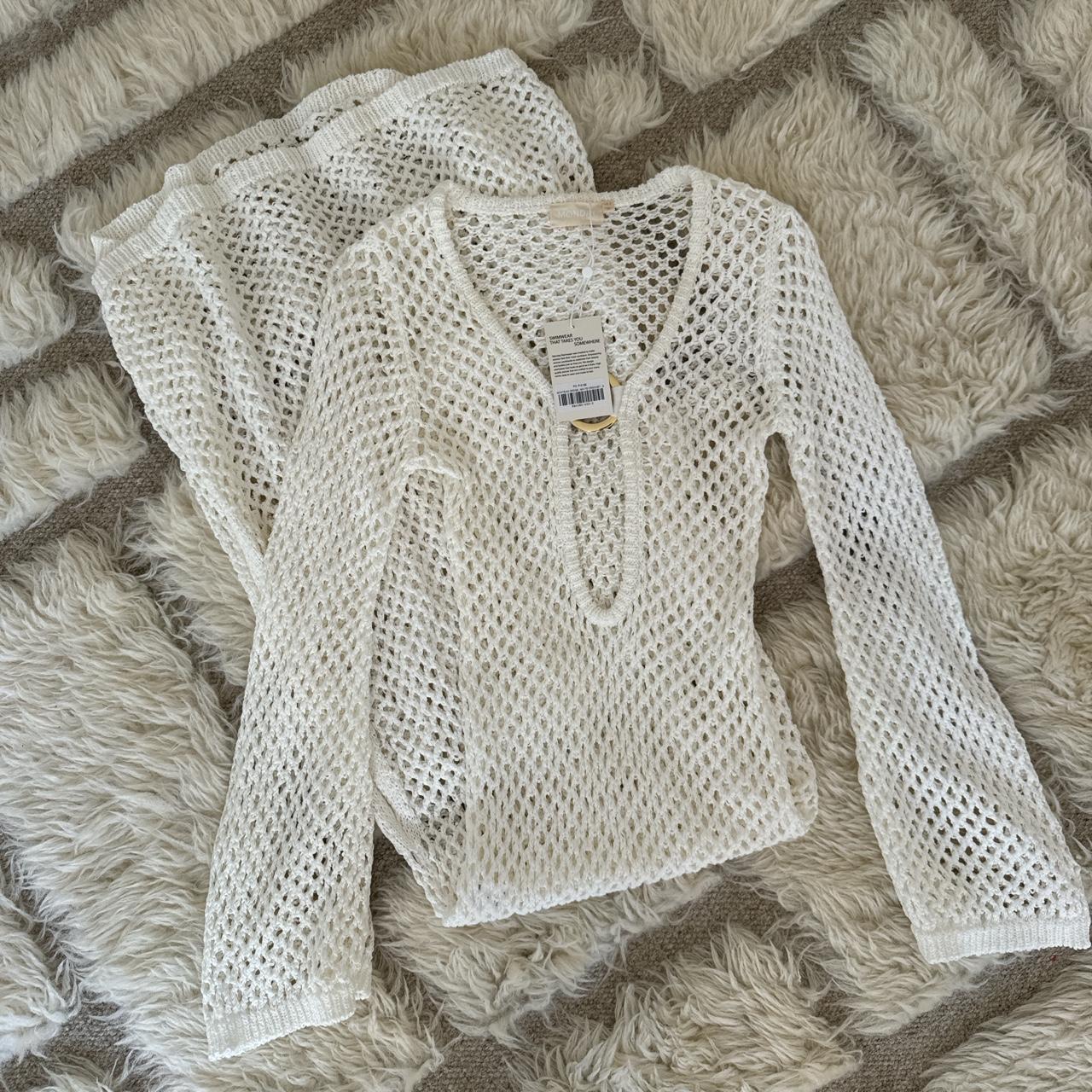 MONDAY SWIM MONTEGO DRESS WHITE CROCHET / SMALL /... Depop