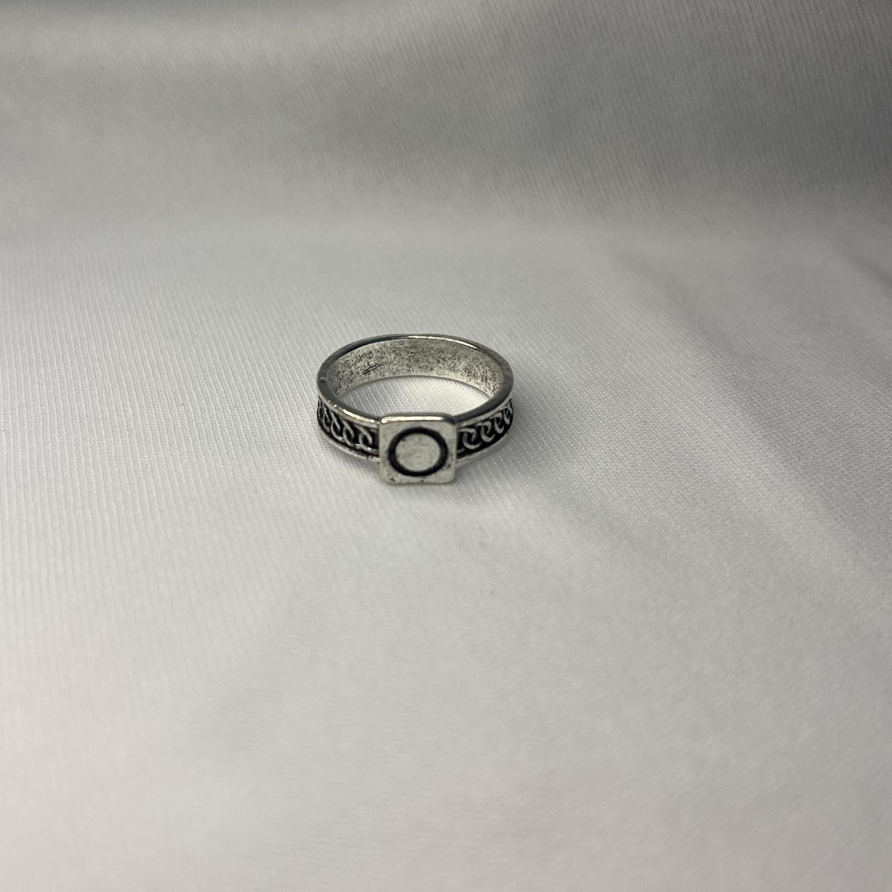 Women's Ring - Silver – Rustic silver ring with b… - image 2