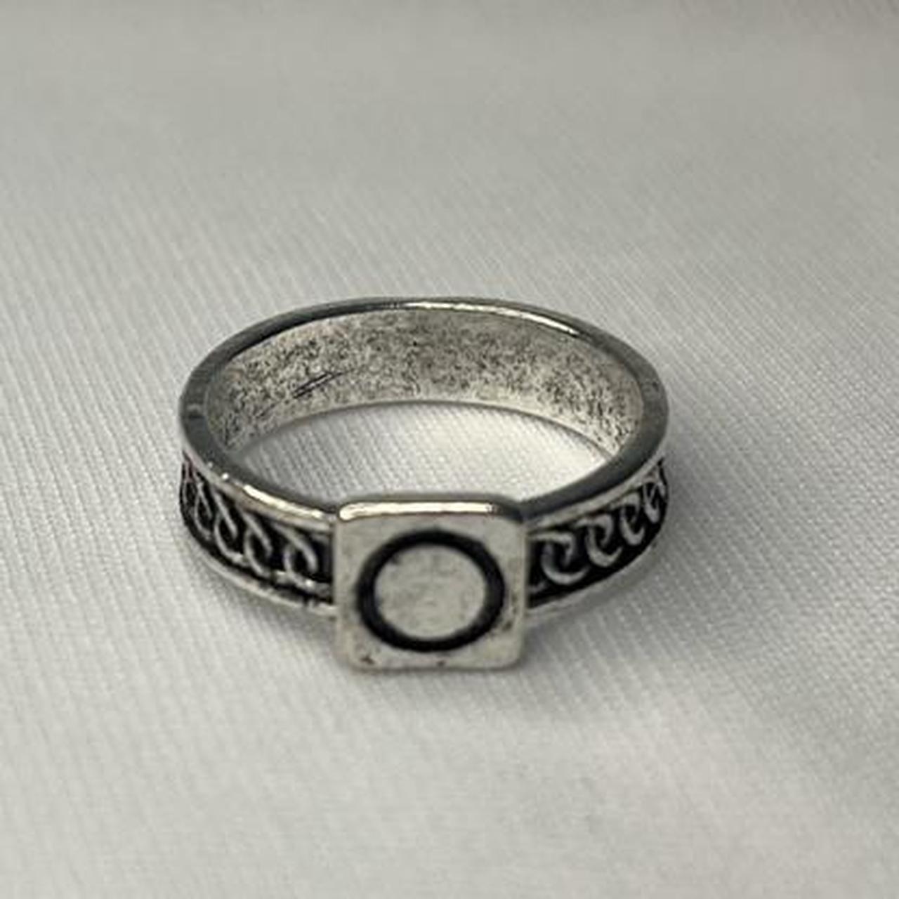 Women's Ring - Silver – Rustic silver ring with b… - image 1
