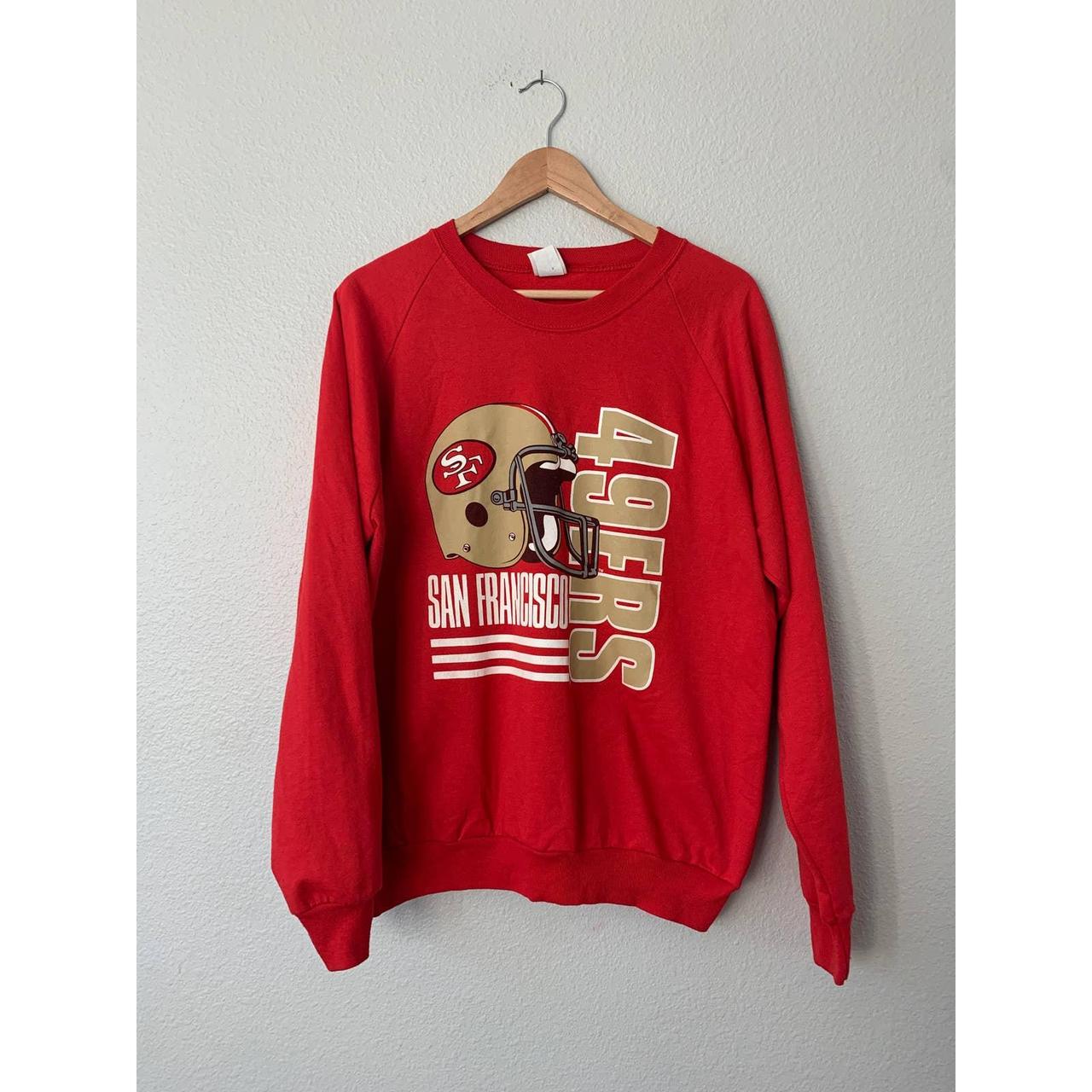 Vintage 80s Red SF San Francisco 49ers NFL Pullover... - Depop