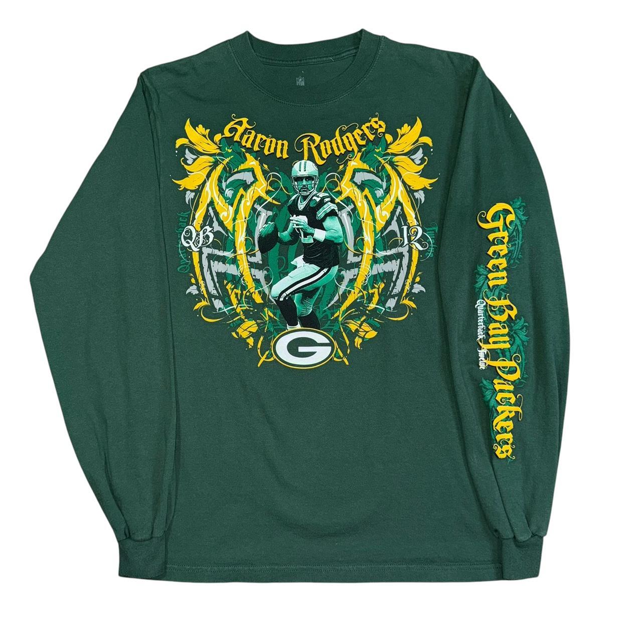 NFL Men's T-shirt - Green - M – Y2k affliction style print Aaron Rodger's Green …