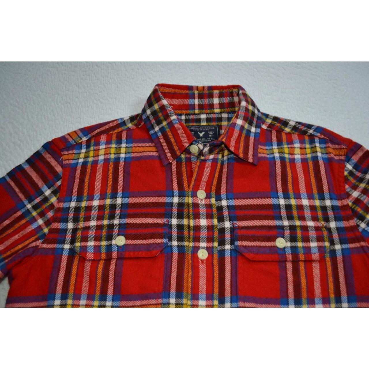 American Eagle Flannel Dress Shirt Mens Size XS... - Depop