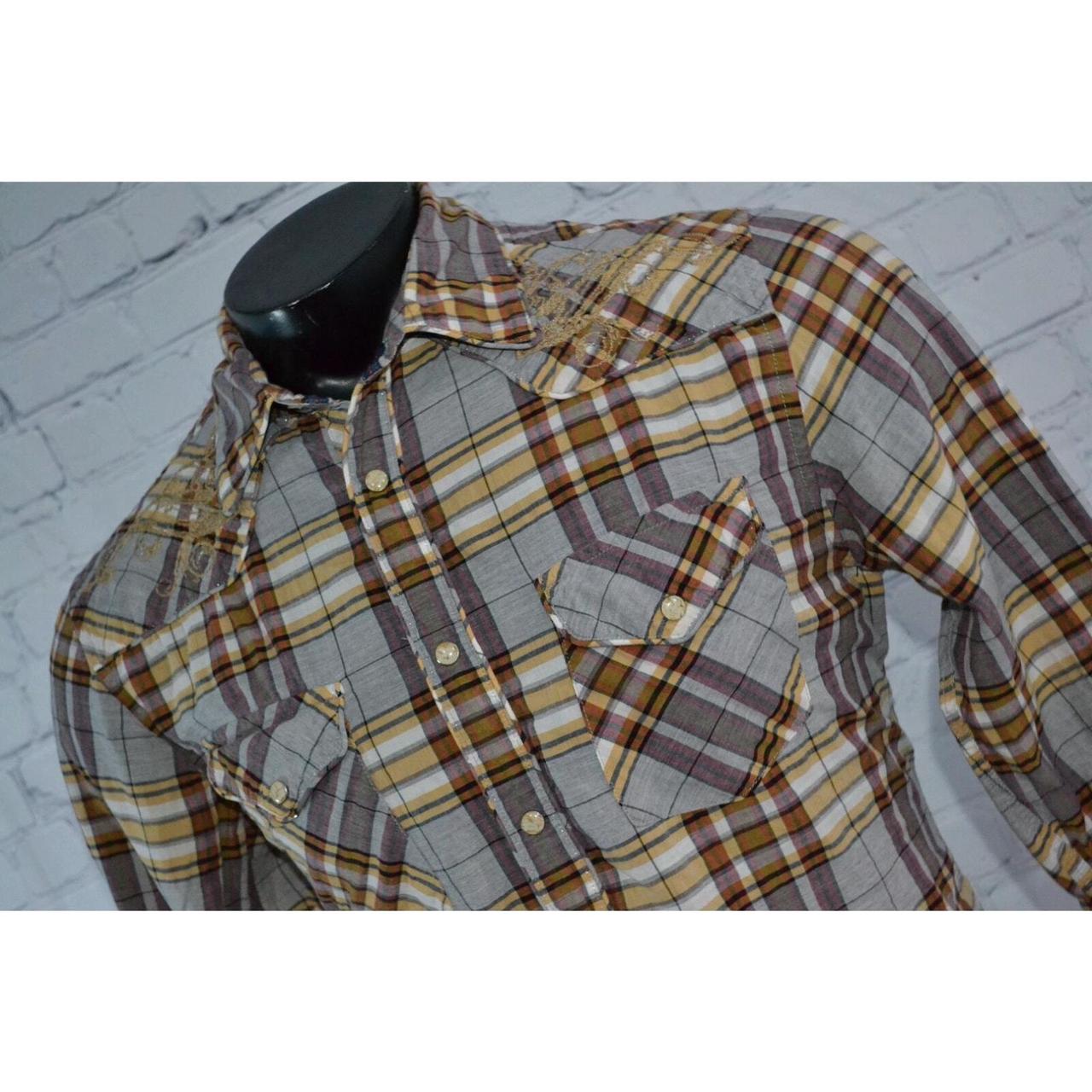 Guess Western Button Up Shirt Mens Size Medium Pearl... - Depop