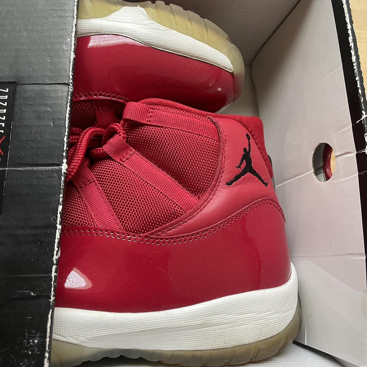 all red JORDAN 11s 🌹 (retro) size 11.5 discolored... Depop