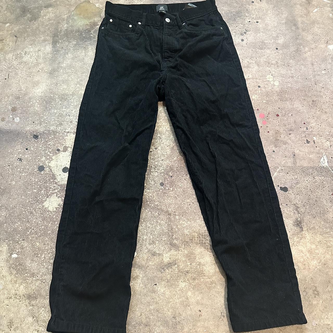 H&M Black corduroy pants - Depop