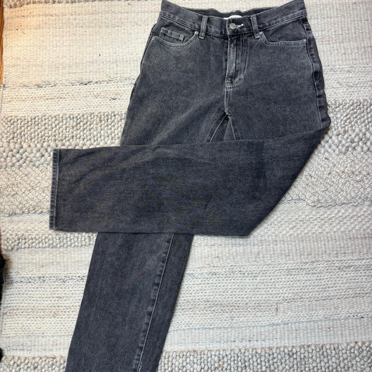 PacSun Women's Jeans - Black - 24" – Pacsun Black midrise straight-leg denim jeans #highwaistedjeans