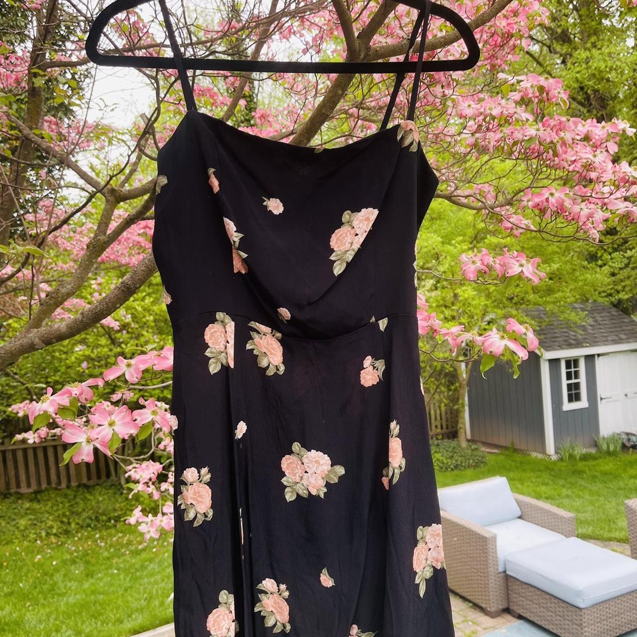 REFORMATION Sz 2 2024 NWT ROSEHIP Midi Dress in BLACK NEW