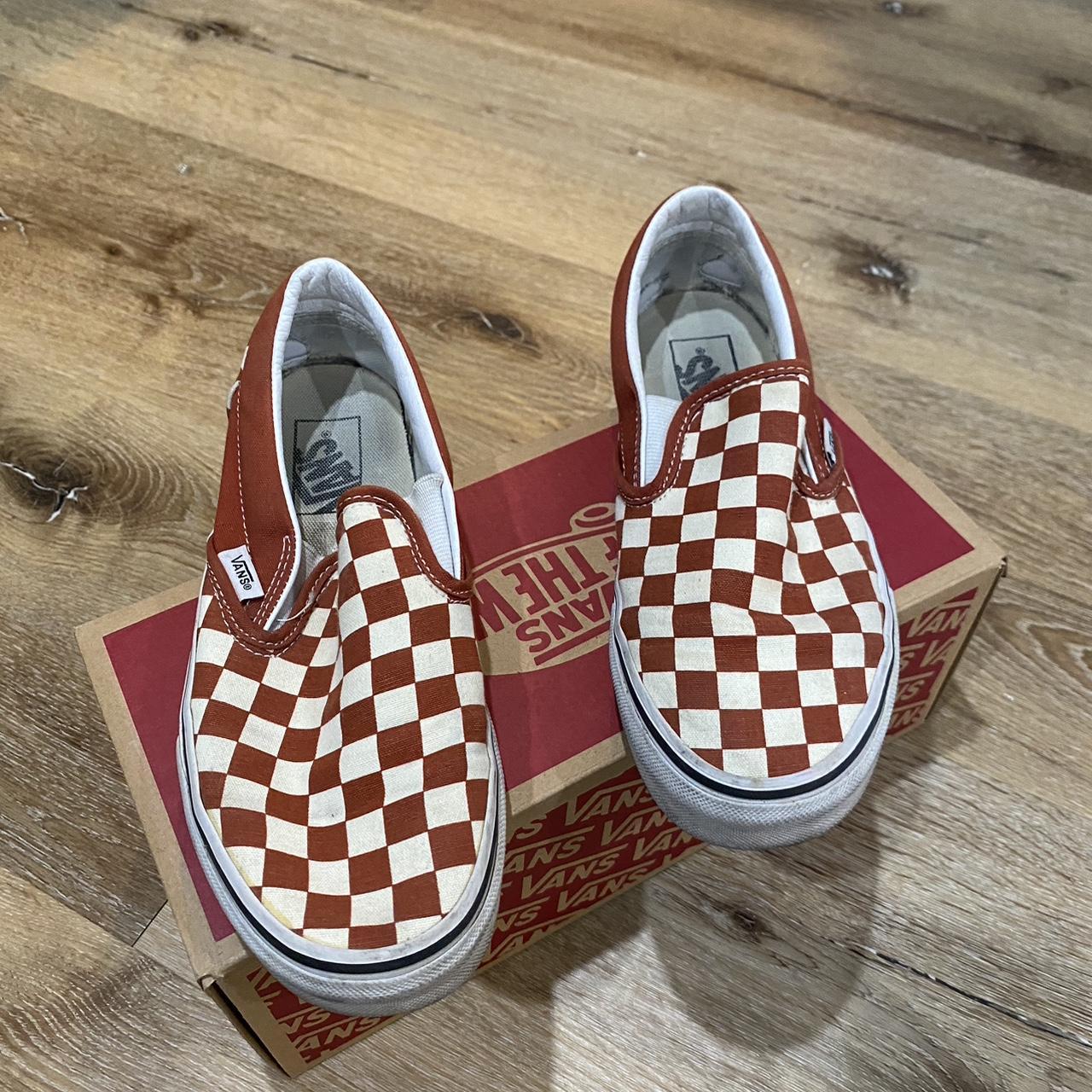 Classic checkered slip on vans. Depop