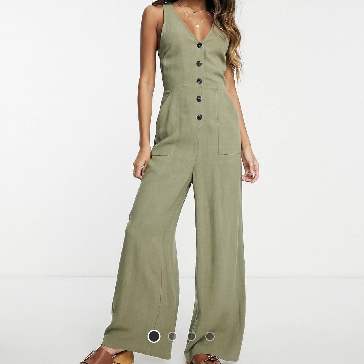 Topshop khaki hot sale jumpsuit