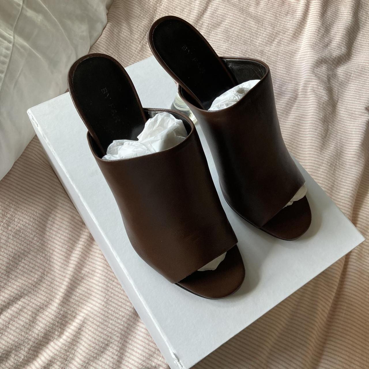 By far Luz heel in brown leather In brand new never... - Depop