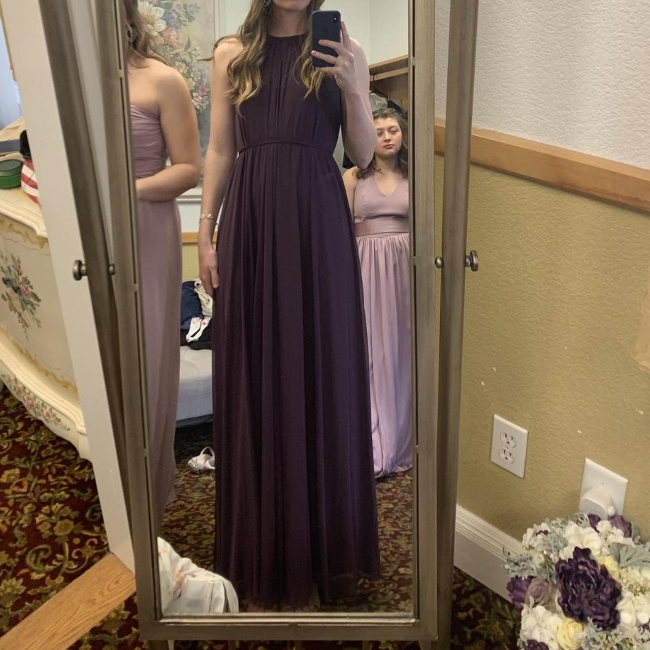 Chiffon Dress David's Bridal Plum Color Long Strapless