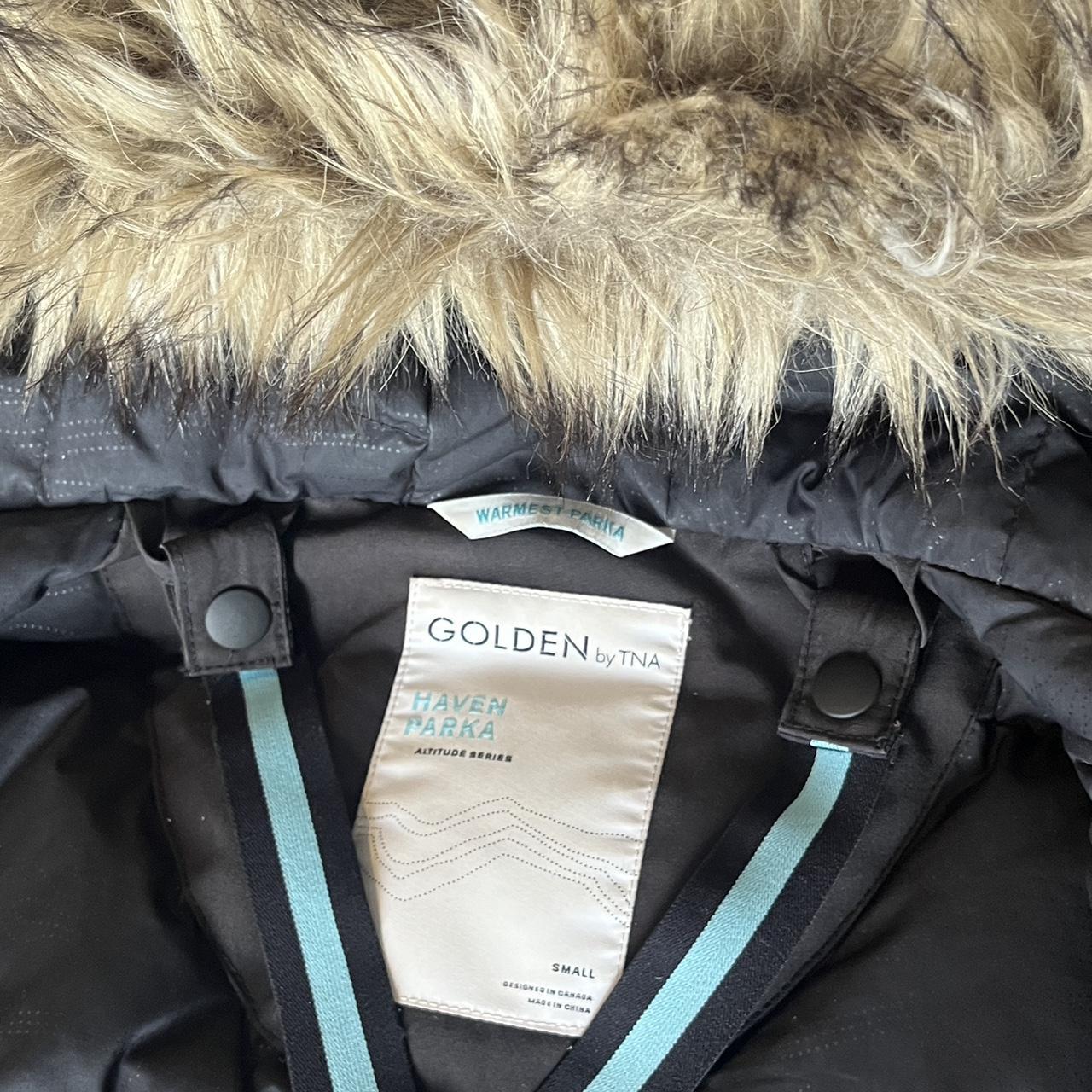 GOLDEN by TNA HAVEN PARKA size small // used but | Depop