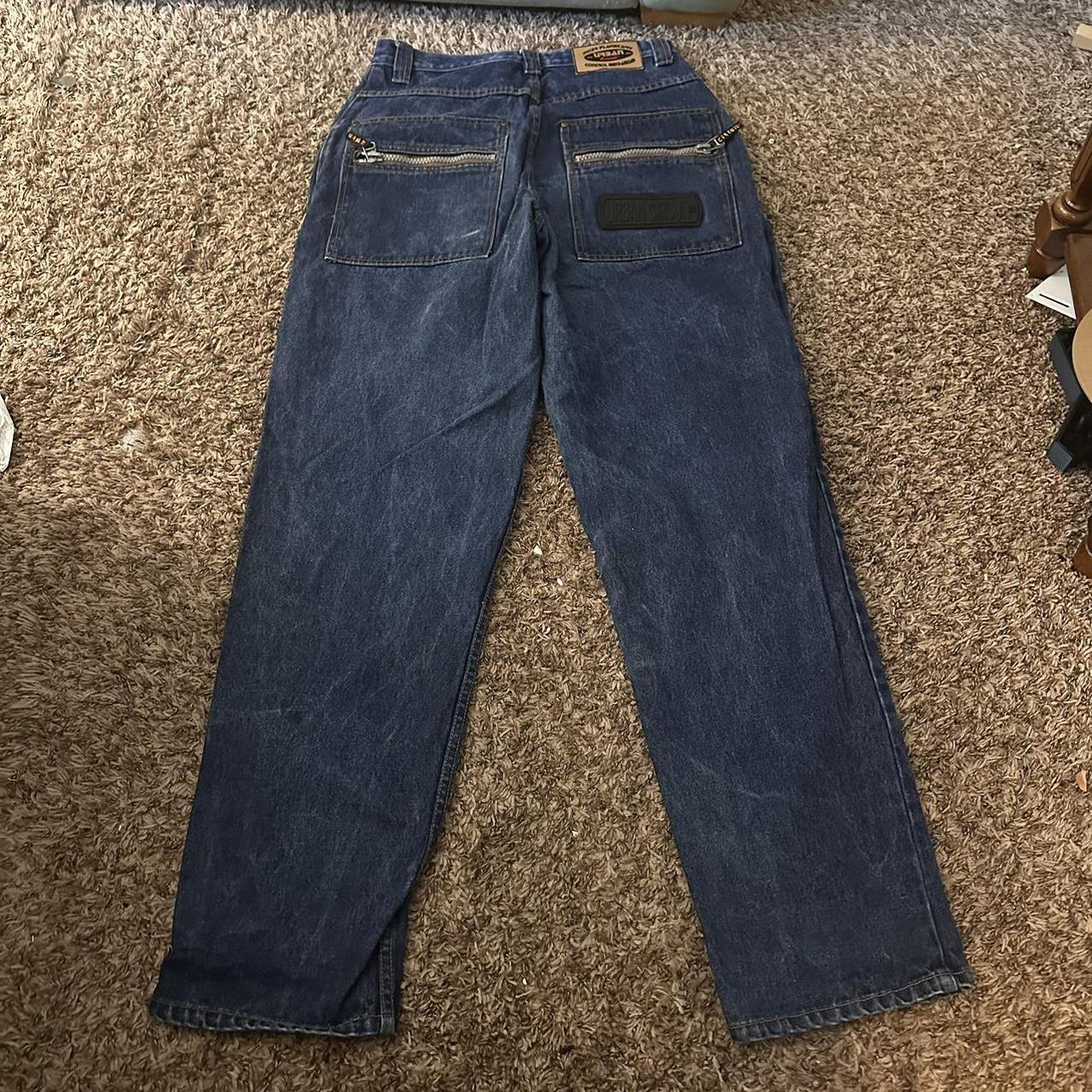 Vintage 90s y2k baggy jeans. Awesome zipper pockets... - Depop