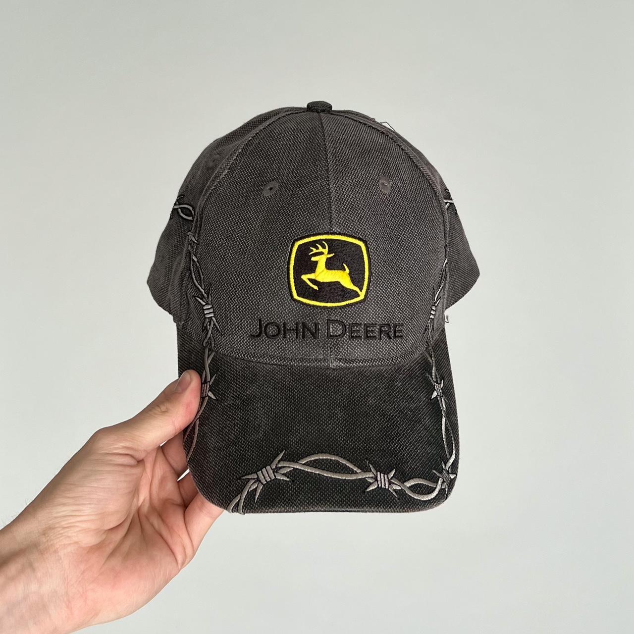 John Deere Men S Grey And Black Hat Depop