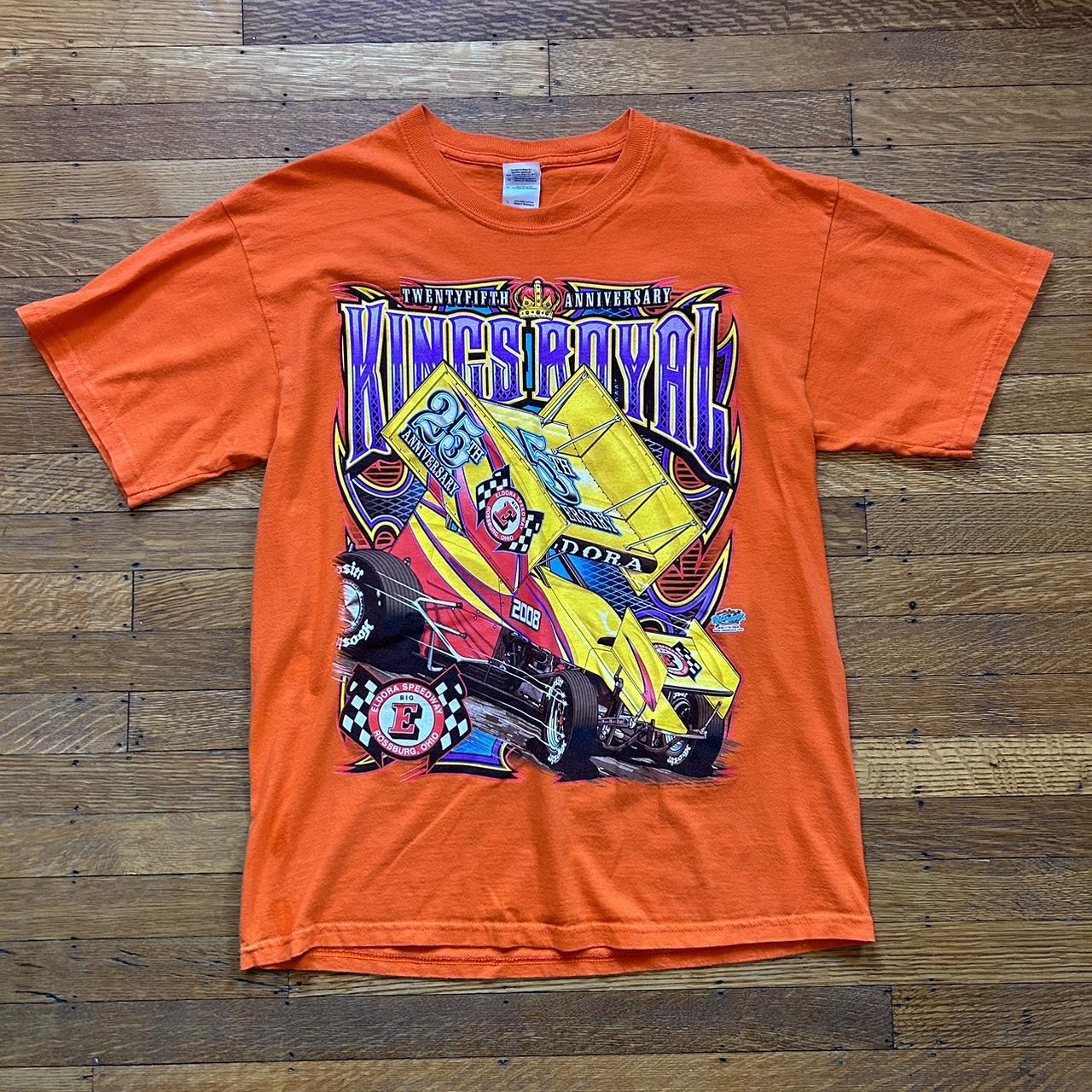 2008 graphic racing tee size large - Depop