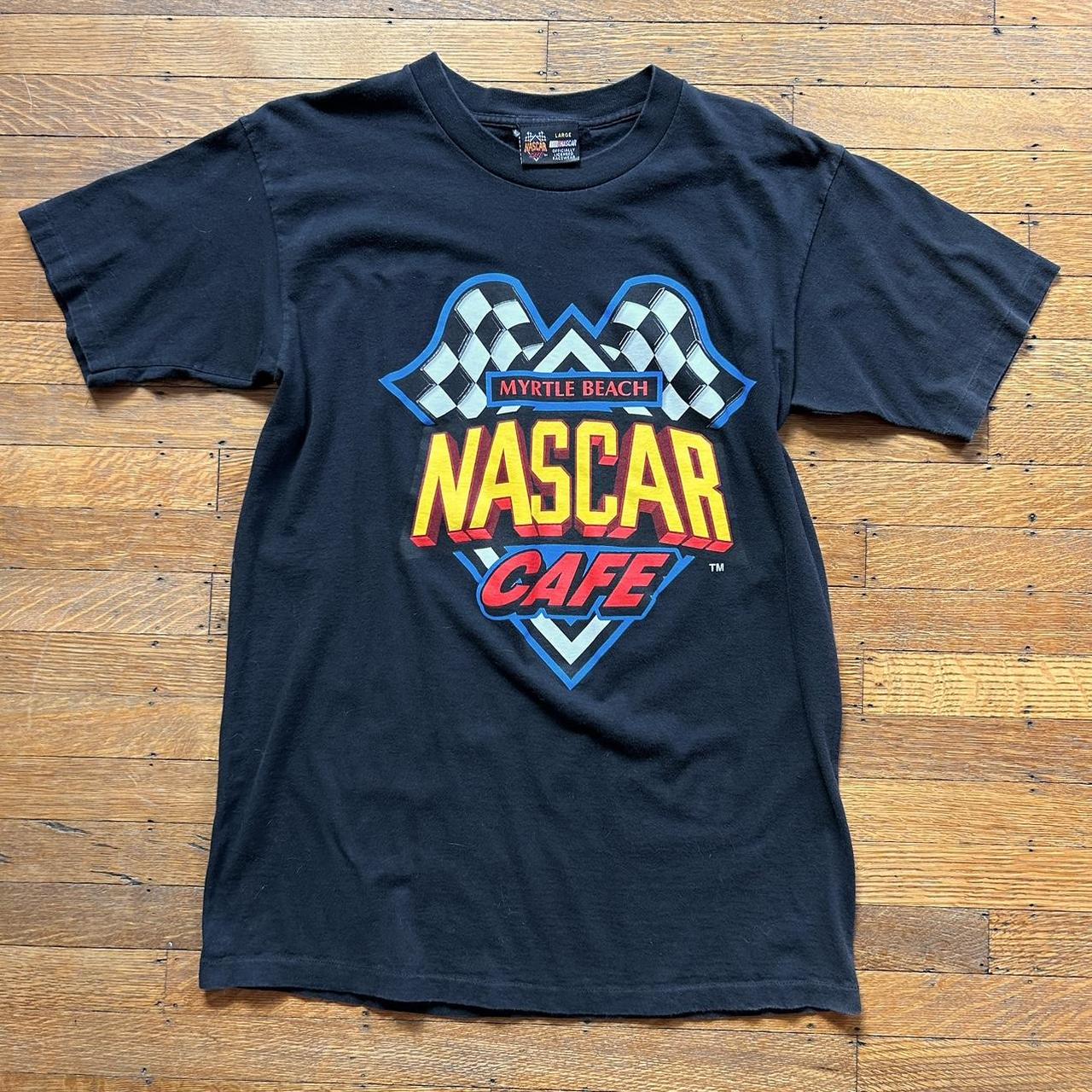 Vintage 90s NASCAR cafe Myrtle beach graphic tee... - Depop