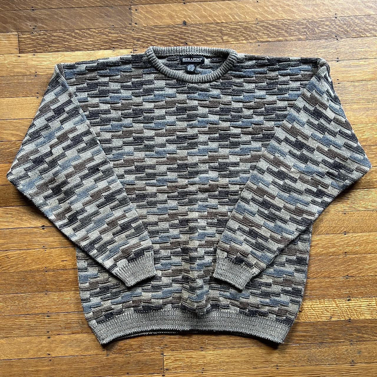 Vintage 90s grandpa sweater like new size large - Depop