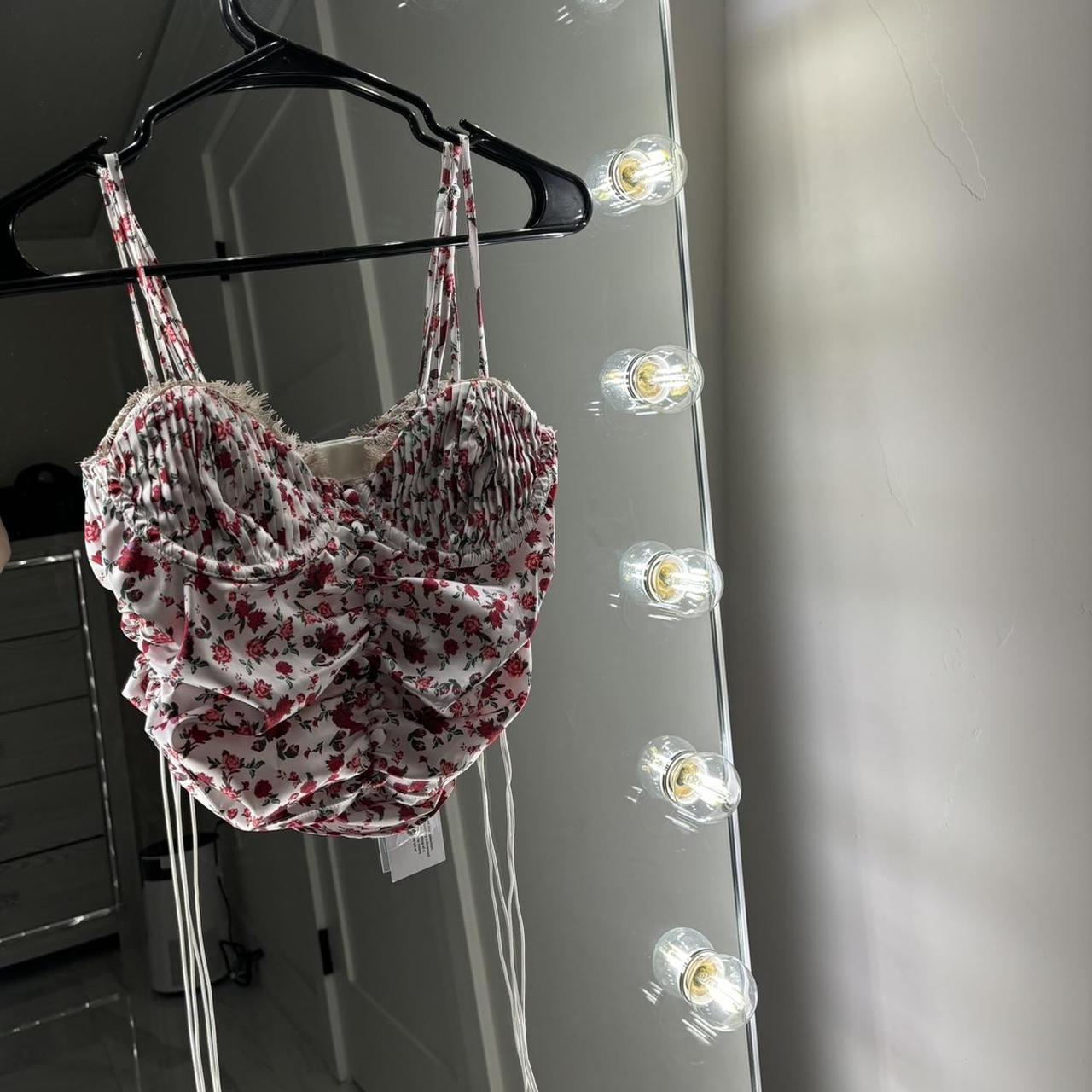 love for lemon floral bustier melrose 🌹 new with... - Depop