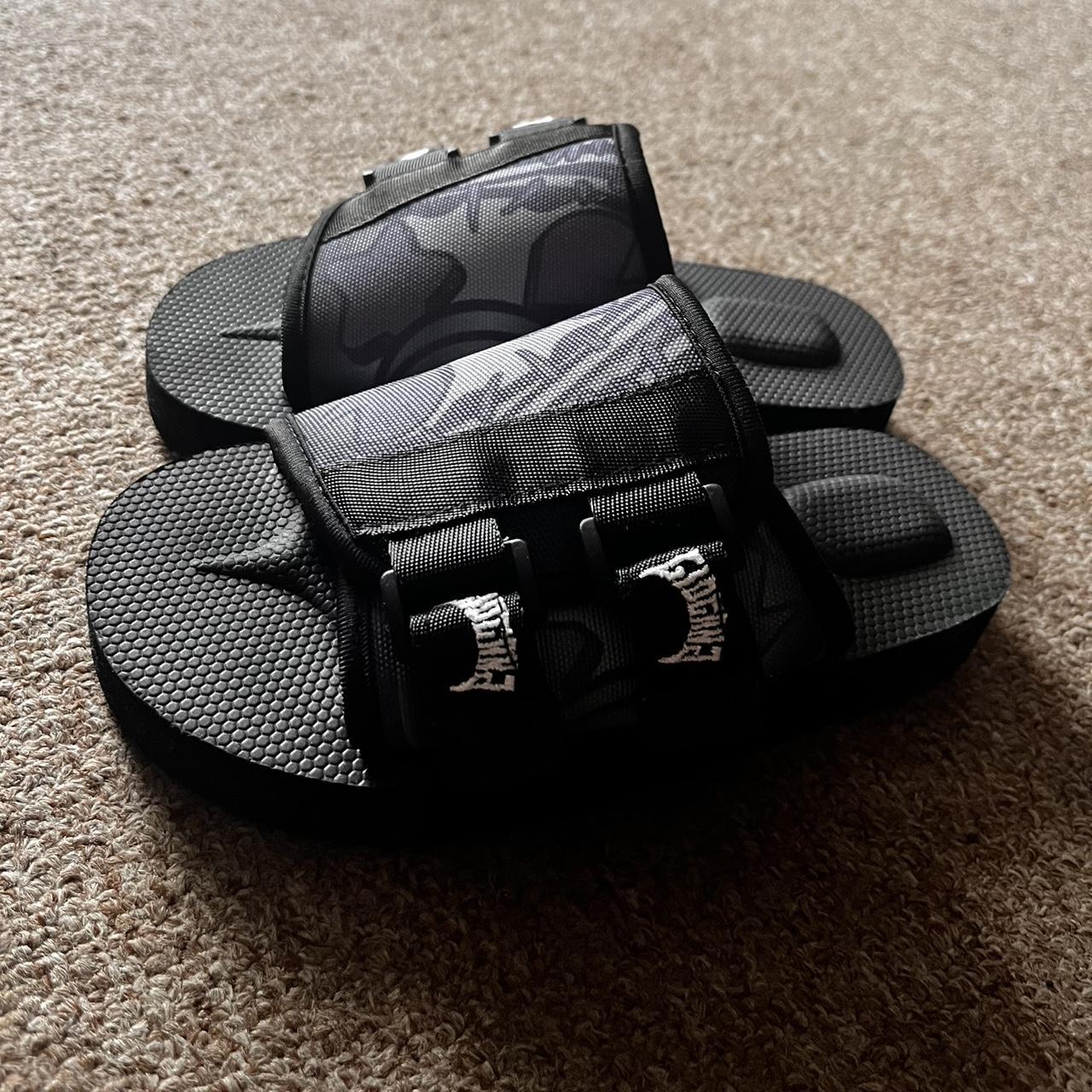 Glo Gang Neon Slide (Black) size Depop