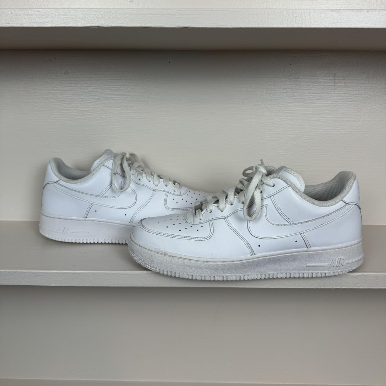 All White Nike Air Force 1s Size : 12 Condition :... - Depop