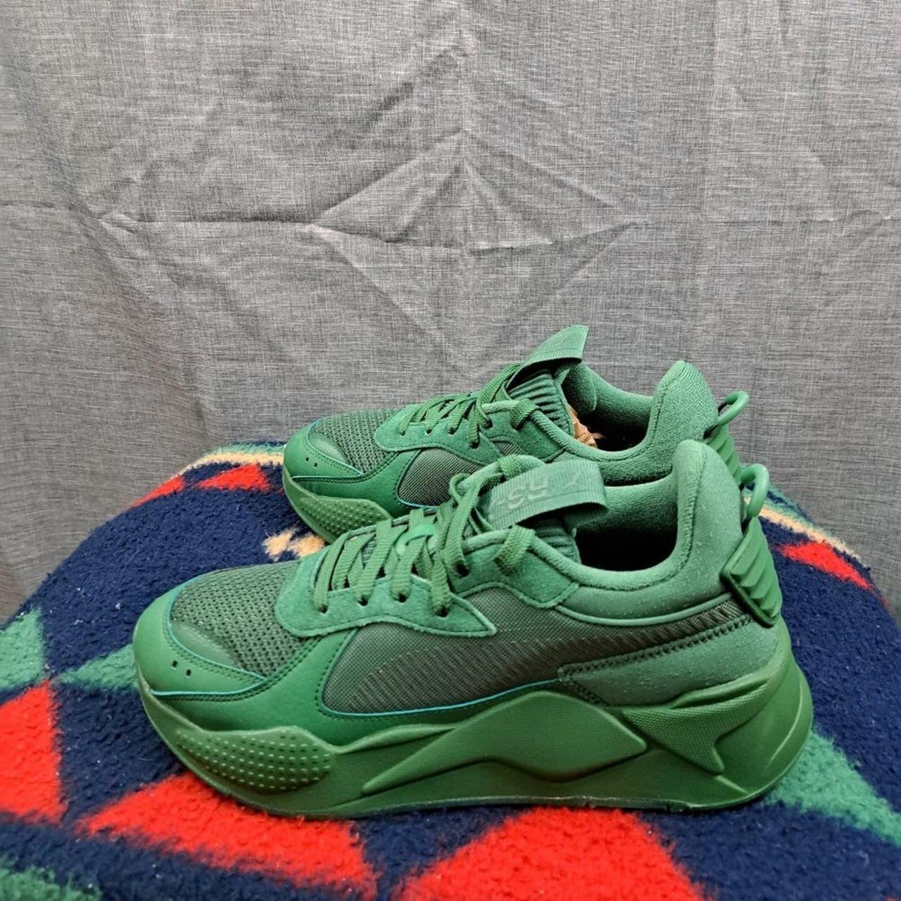 Puma RsX Mono Lace Up Mens Green Sneakers Size 9