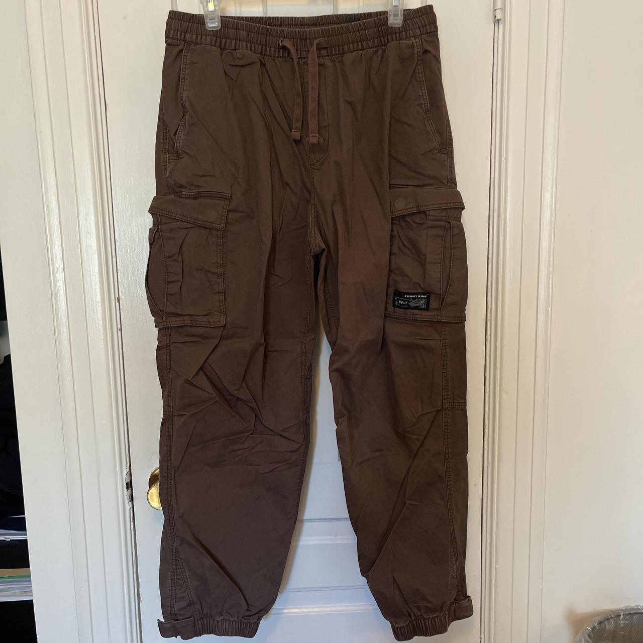 H&M relaxed fit cargo pants, cuffed bottoms,,