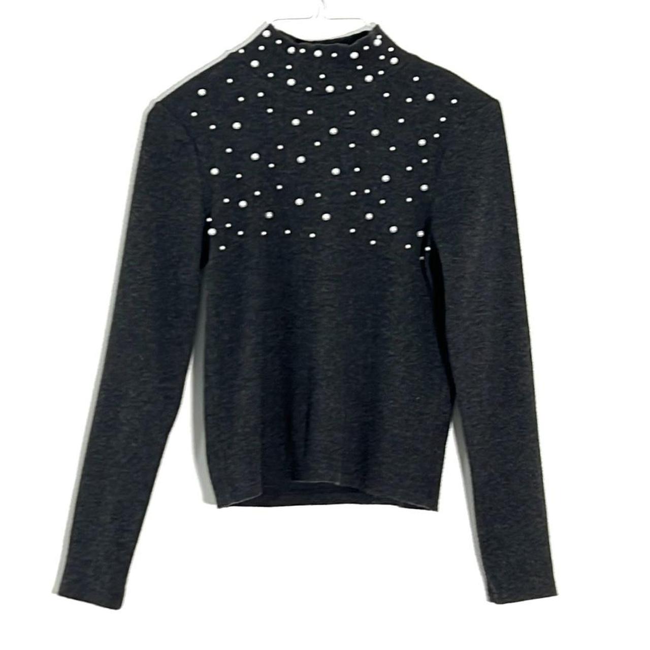 Zara Women’s High Neck Pearl Sweater, Size
