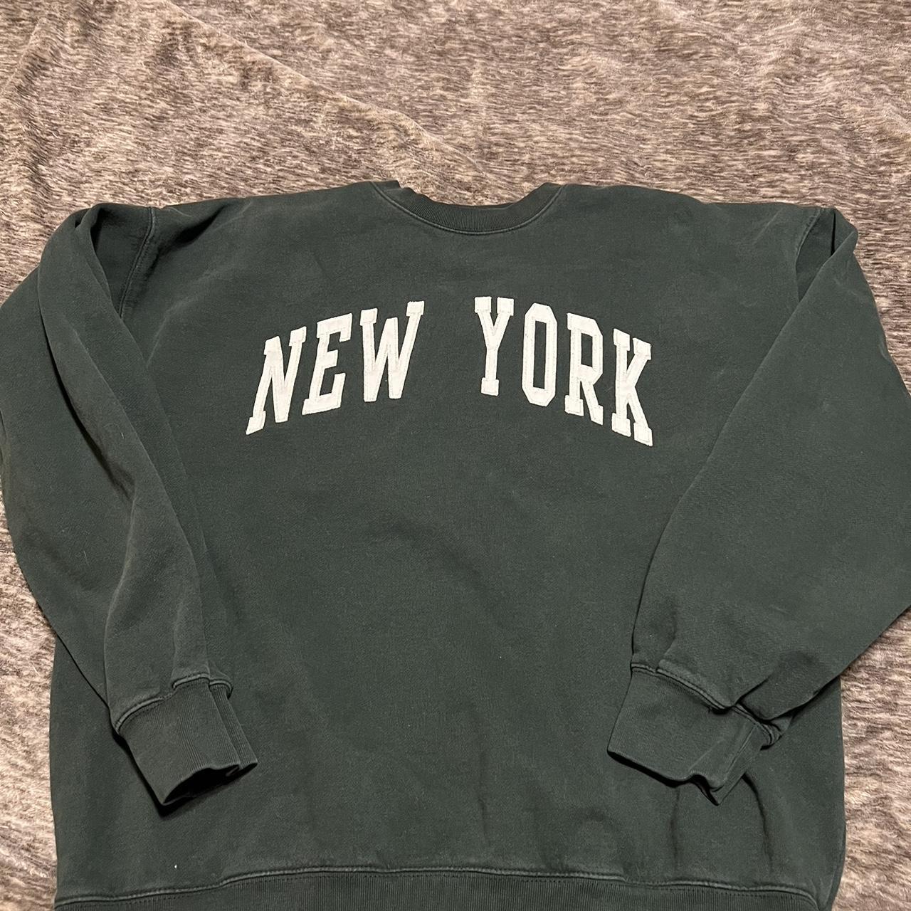 dark green new york brandy melville crew neck white... Depop