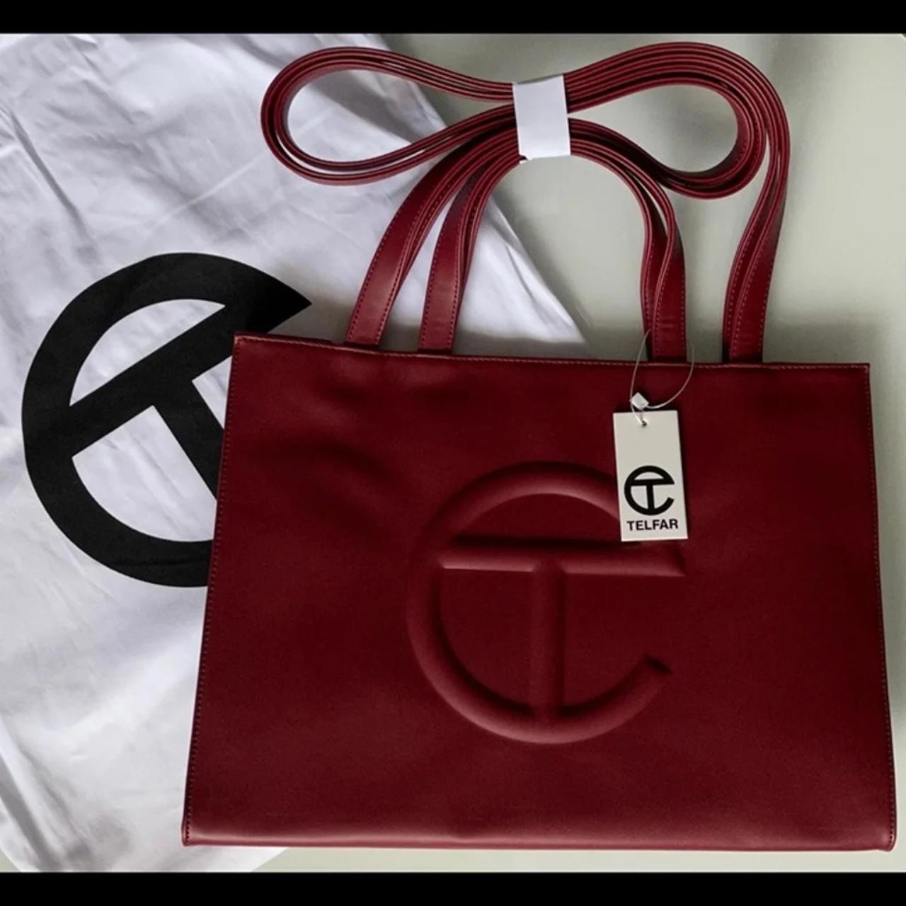 Medium Oxblood woman shopping purchases Bag