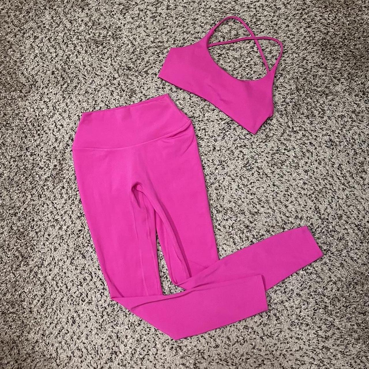 CSB Hot Pink Workout Set - Top is size XS, leggings... - Depop