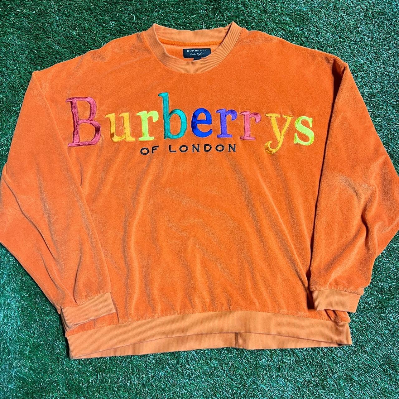 Burberry s of London Orange Terrycloth Crewneck. Depop