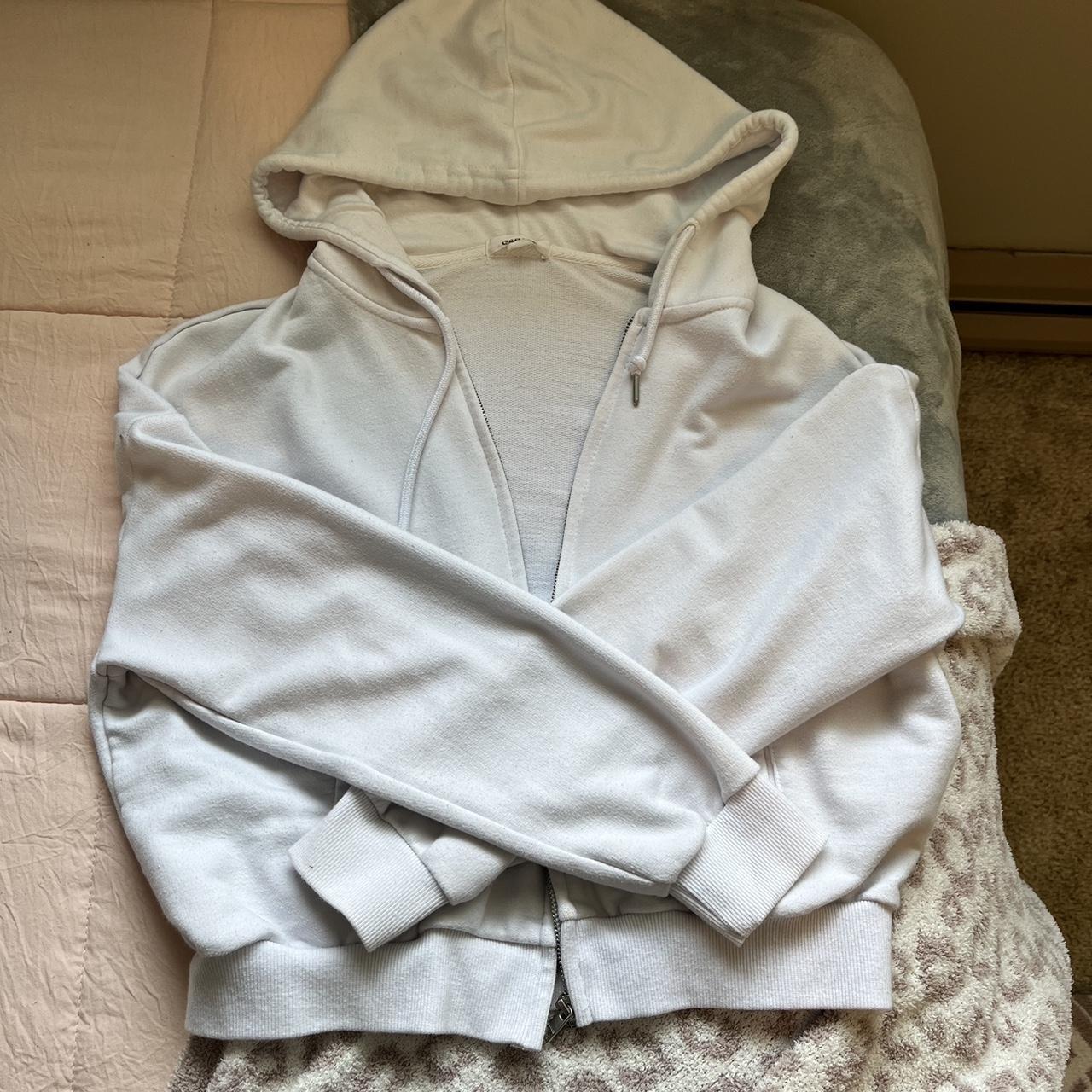 White Garage zip up hoodie Fits almost. Depop