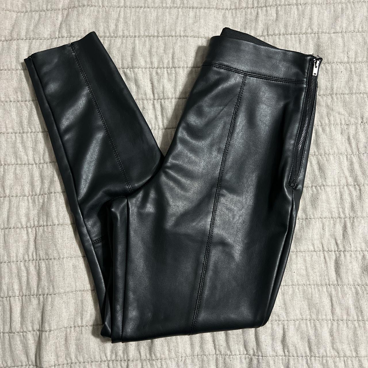 Topshop faux-leather-trousers - Depop