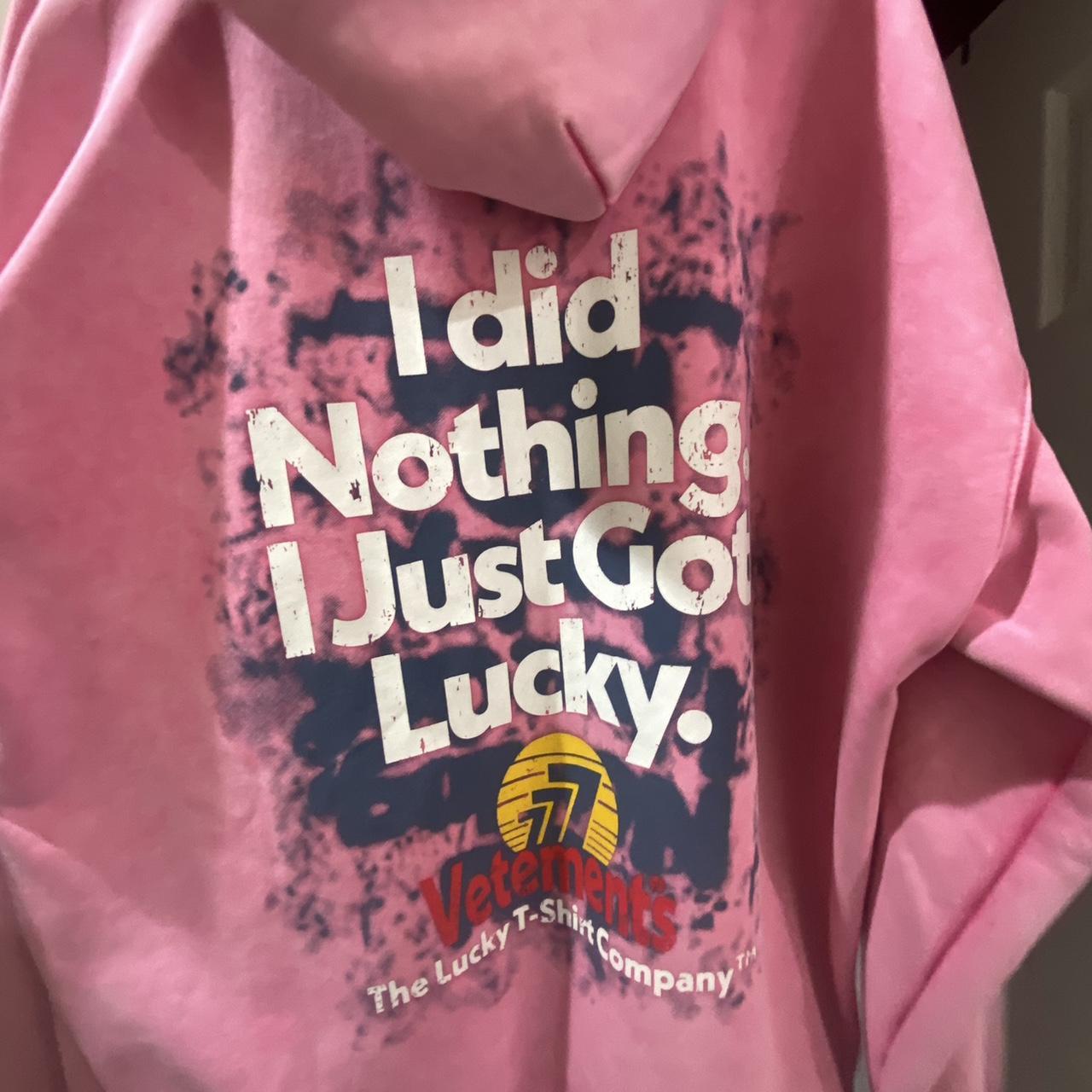 トップス VETEMENTS / I GOT LUCKY HOODIE / size L VETEMENTS I Got Lucky Hoodie Washed Pink | END. (US)