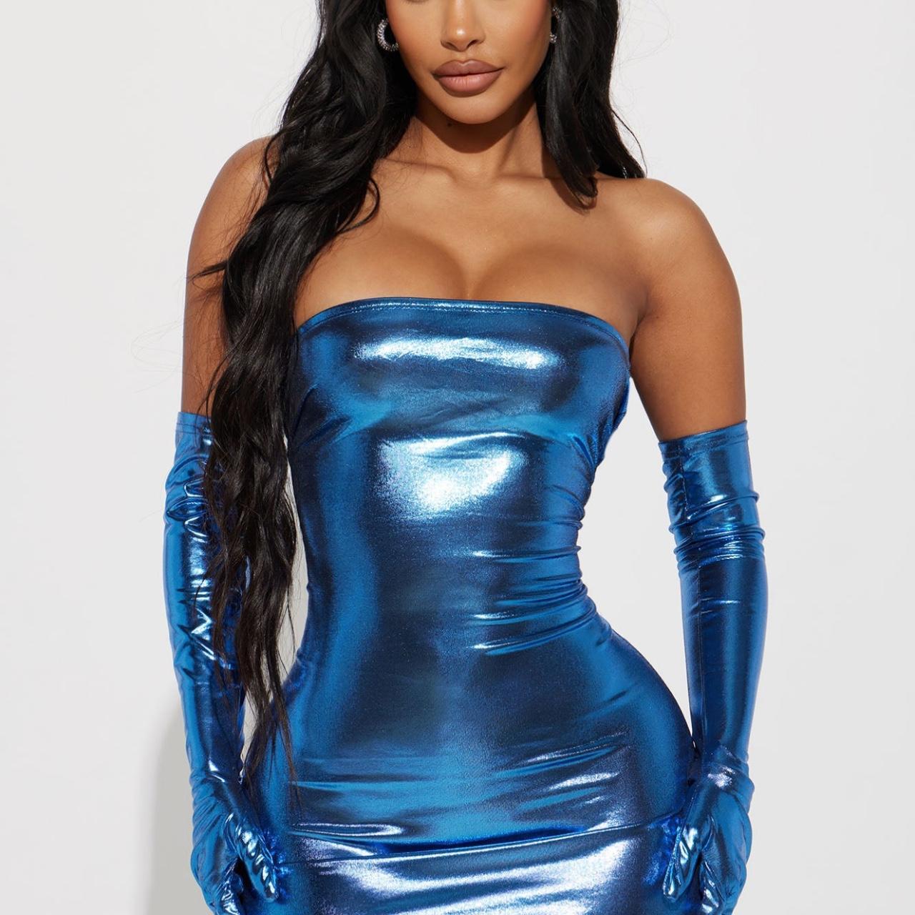 Shiny Pretty Metallic Dress from Fashion Nova Depop