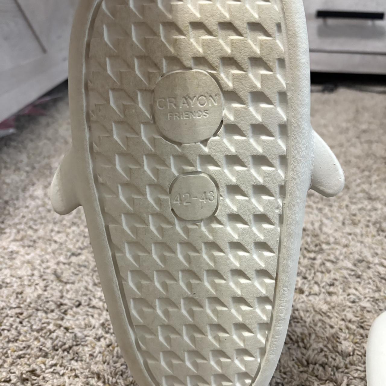 Women's Slides - White – Grey shark slides. Size … - image 2