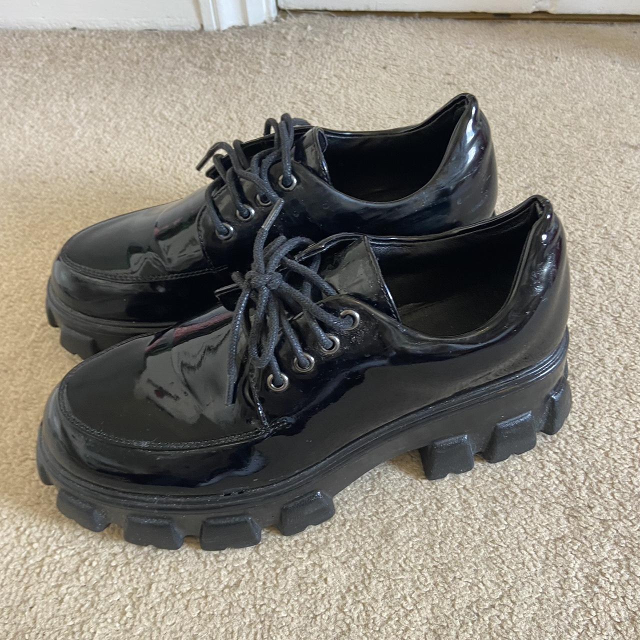 Glamorous chunky lace up shoes in black. They look... Depop
