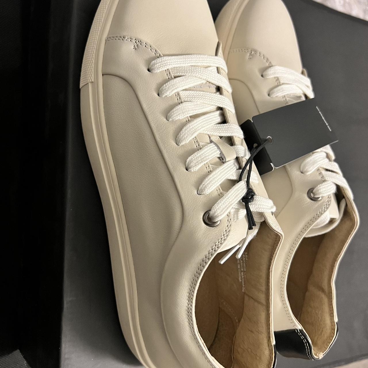 Gianni Feraud Oppenheim Leather Cream Trainer Shoe... - Depop