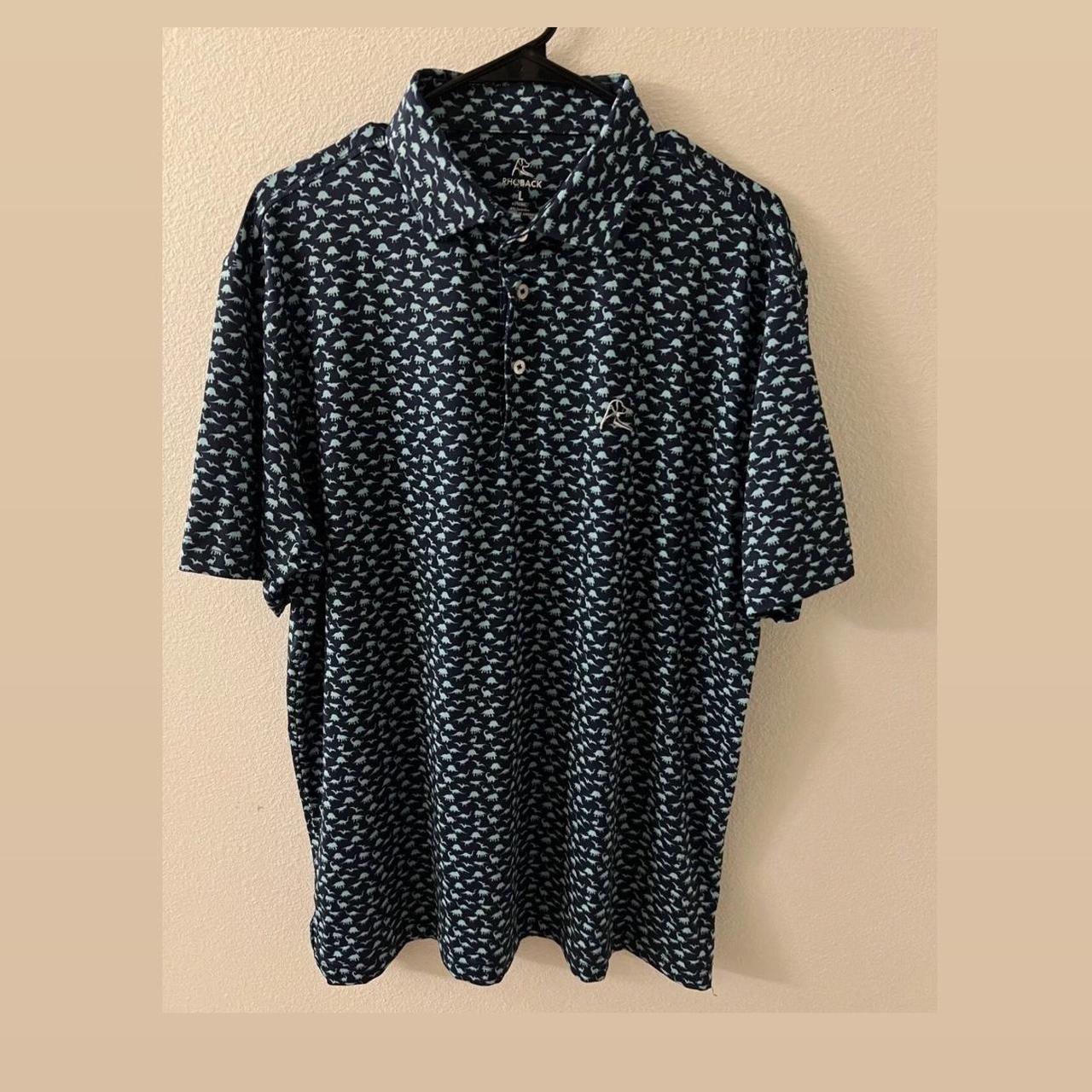 Rhoback Polo Shirt Mens Large Blue Golf All Over... - Depop